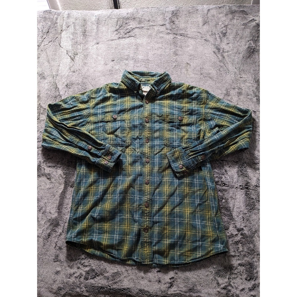 Duluth Trading Co Long Sleeve Button Down Shirt Men's Size Large Tall Green